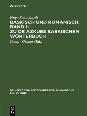 cover image of Baskisch und Romanisch, Band 1